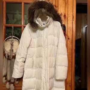 Gap white long winter jacket